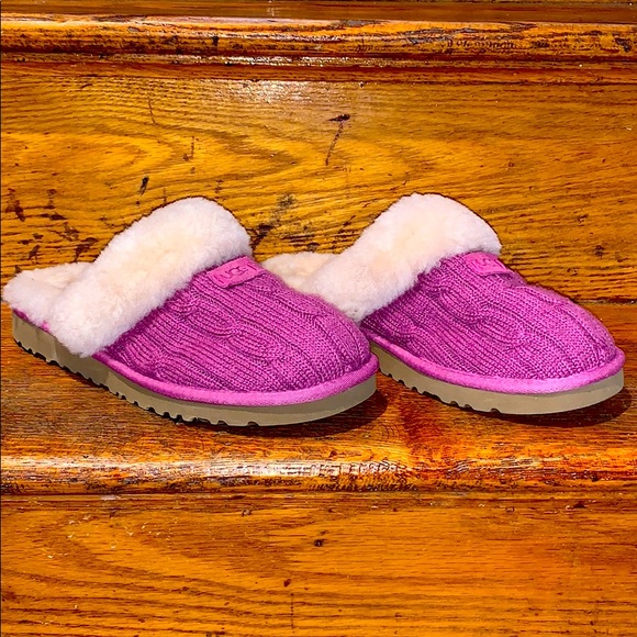 UGG Shoes - UGG cozy knit slippers size 5 purple